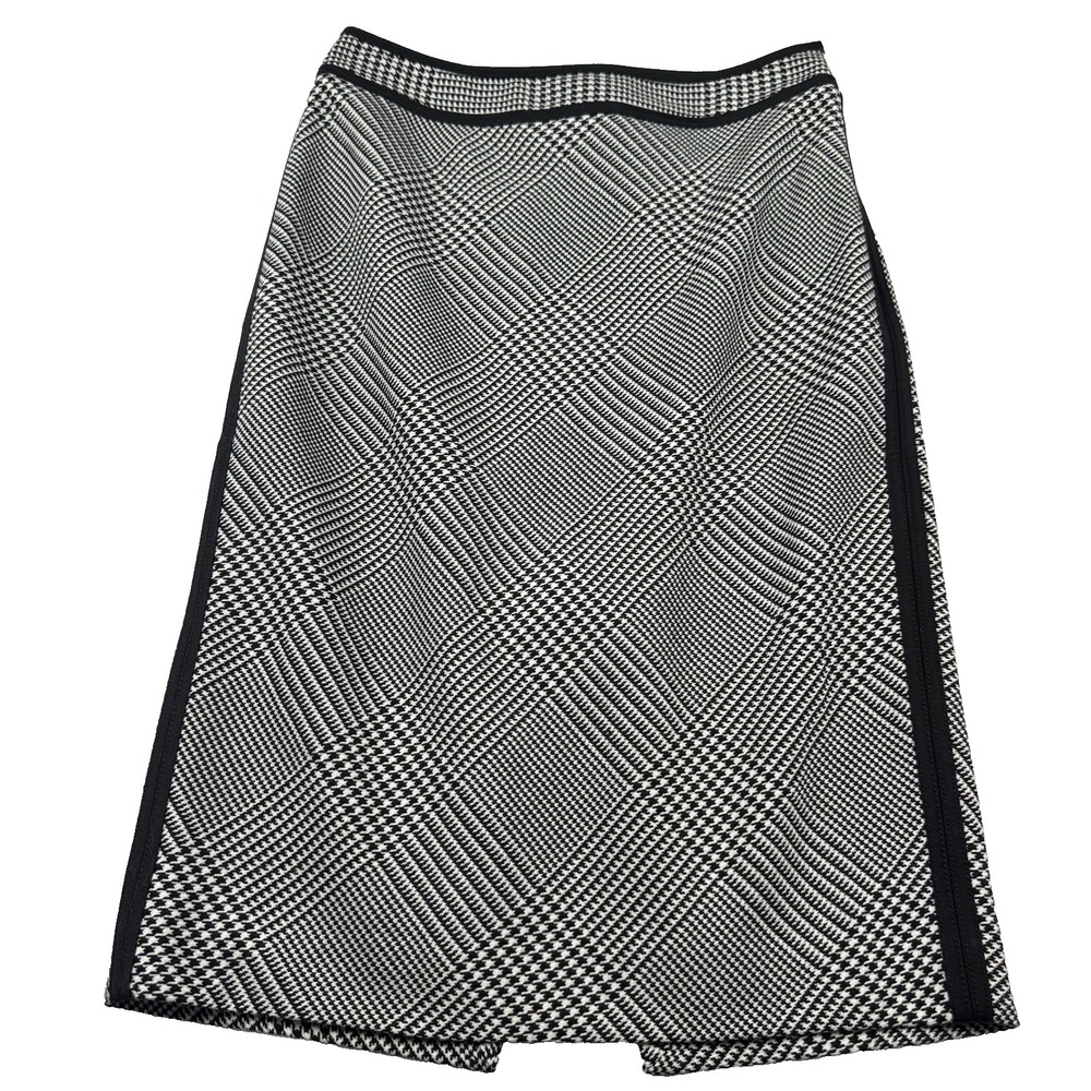 White House Black Market Plaid Houndstooth Pencil Skirt Size 0 Office Siren‎